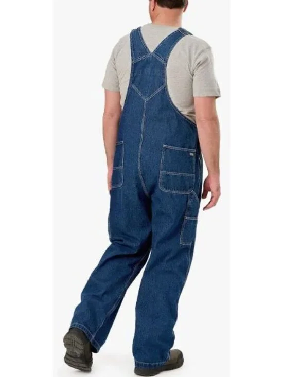 Berne Bib Overalls Size 36/34 Washed Flex Denim Reinforced Knee NWT - Picture 2 of 16